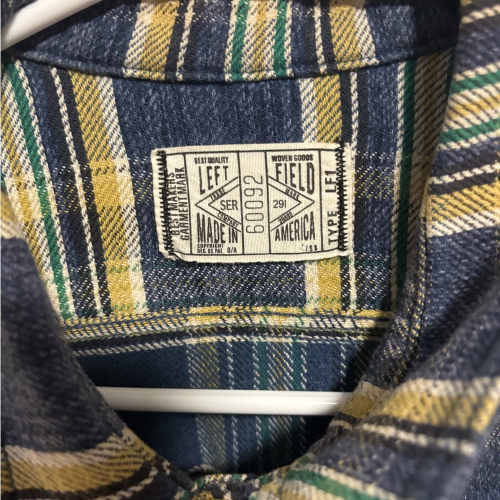 Left Field Men's Plaid Casual Button Down Shirt - FITS LIKE MEDIUM